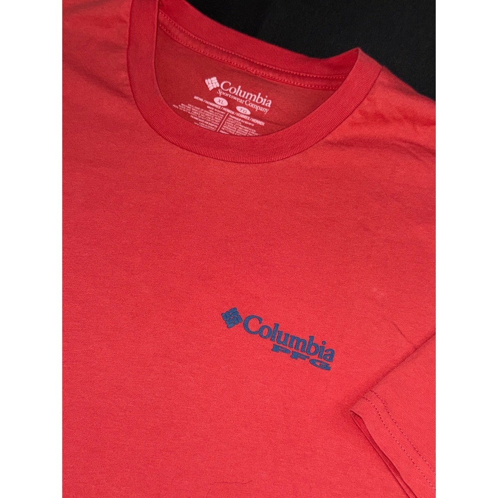 Columbia PFG Florida State Flag Fishing T-Shirt Mens XL Red Short Sleeve Cotton